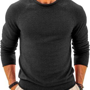 Raglan Sleeve Dark Gray Turtleneck Sweater - Men’s Stylish Winter Essential